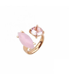 RING SILVER STONE PINK COVERS