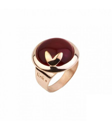 ANILLO DE PLATA DE PIEDRA BORDEAUX BAÑO DE ORO 