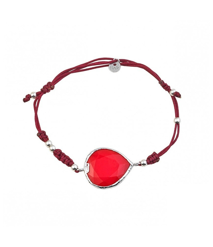 PULSEIRA PEDRA CORAL RODIO