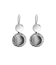 PENDIENTES DE PIEDRA GRIS RODIO