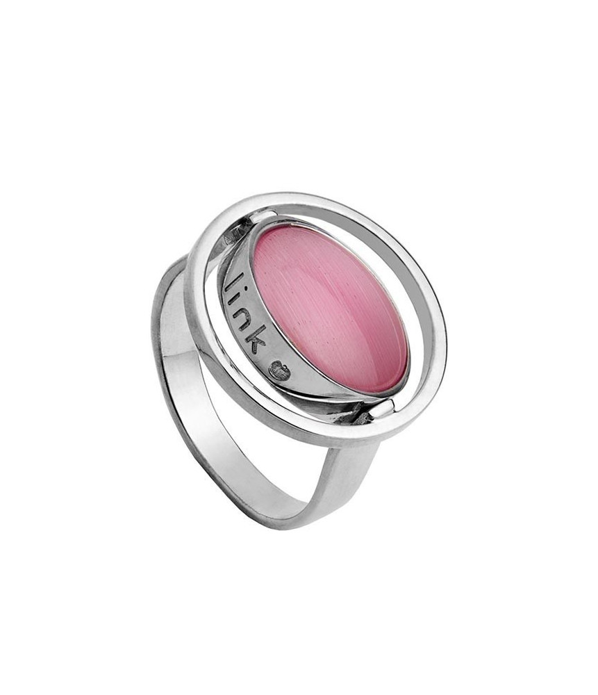 RING STONE PINK/WHITE ROTATING RODIUM