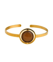 ESCRAVA PEDRA CASTANHA/BRANCA ROTATIVA DOURADA