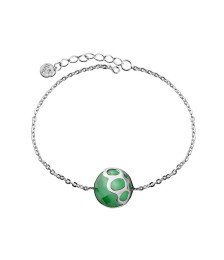BRACELET EN PIERRE VERTE RODIUM