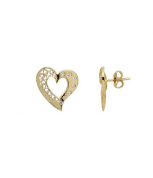 HEART EARRINGS FILIGREE WITH ZIRCONIAS