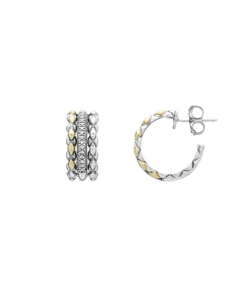 BOUCLES D'OREILLES ARGENT ET DE L'OR-POINTS DE SUSPENSION - MEGAN