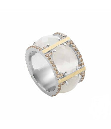 ANILLO DE PLATA Y ORO ELLIPSIS - MINI-FALDA BLANCA