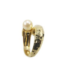 RING YELLOW GOLD WITH PEARLS AND BRIGHT