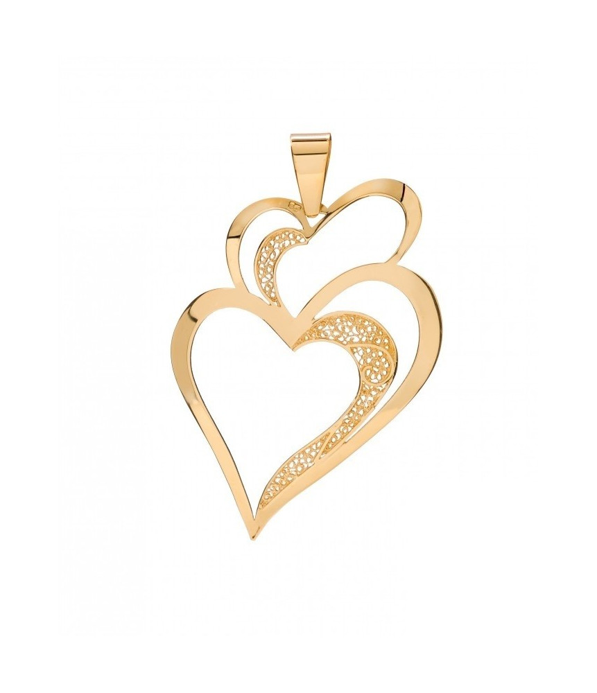 MEDALLA de PLATA CORAZÓN TRANSFURADO FILIGRANA F. A.