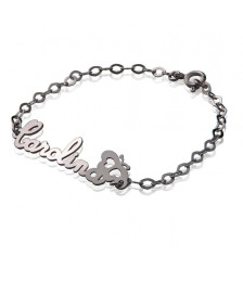 BRACELET SILVER WITH BUTTERFLY MORE NAME F. A.
