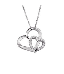 COLLIER ARGENT DEUX CŒURS...