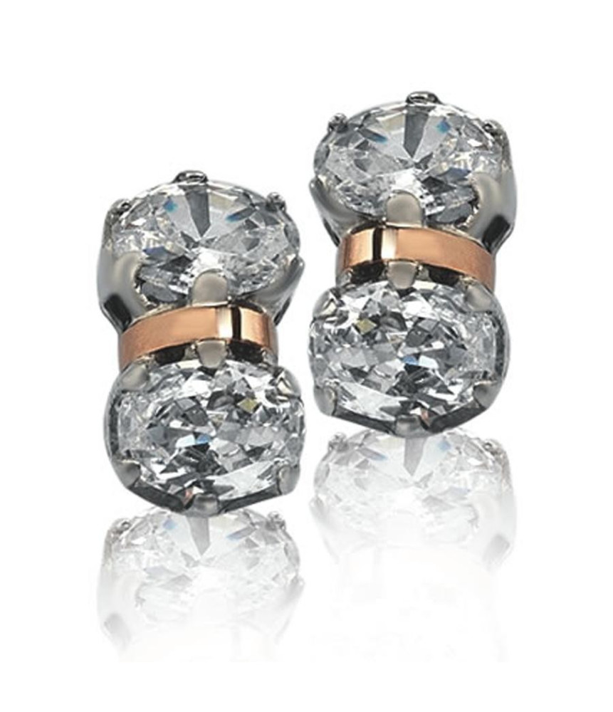 BOUCLES d'oreilles DEUX ZIRCÓNIAS F. A.