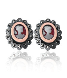 EARRINGS FLOWER CAMEO...