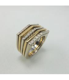 RING WHITE AND YELLOW GOLD WITH BRILLIANT