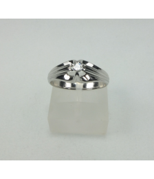 BAGUE EN OR BLANC AVEC BRILLANT