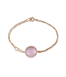 PULSERA PIEDRA ROSA ZIRCONIA ROSA DE COBRE
